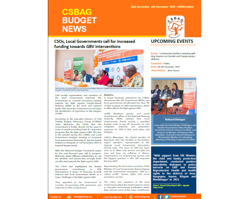 CSOs, Local Governments call for increased funding towards GBV