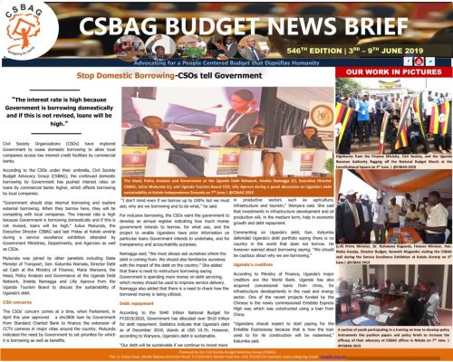 thumbnail of CSBAG BUDGET NEWS 546 9th june 2019