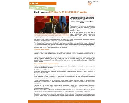 thumbnail of CSBAG Breaking News Update_ Government releases sh5Trillion for 2019-2020 second Quarter Nov-25th 2019