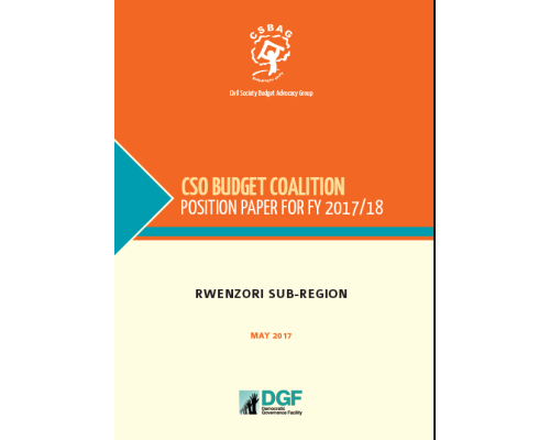 Rwenzori Sub Region CSO Position Paper FY 2017/18 Budget