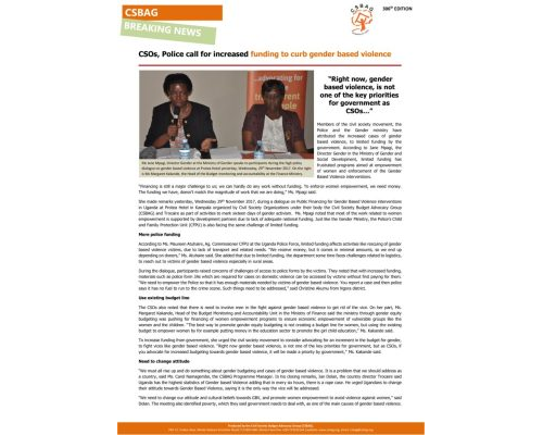 thumbnail of CSOs, Police call for increased funding to curb gender based violence