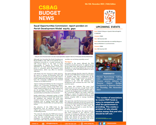 Equal Opportunities Commission report ponders on Parish Development Model equity gaps