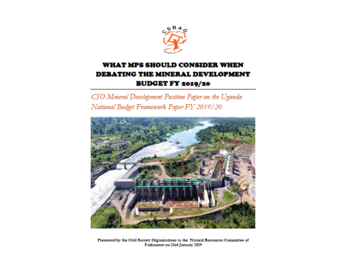CSO Energy Sector Position Paper On The Uganda National Budget Framework Paper FY 2019/20