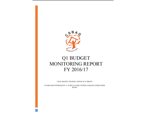 CSO Budget Performance Monitoring Report Q1 FY 2016/17