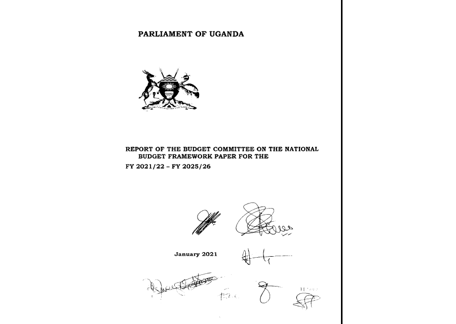 Report Of The Budget Committee On The National Budget Framework Paper